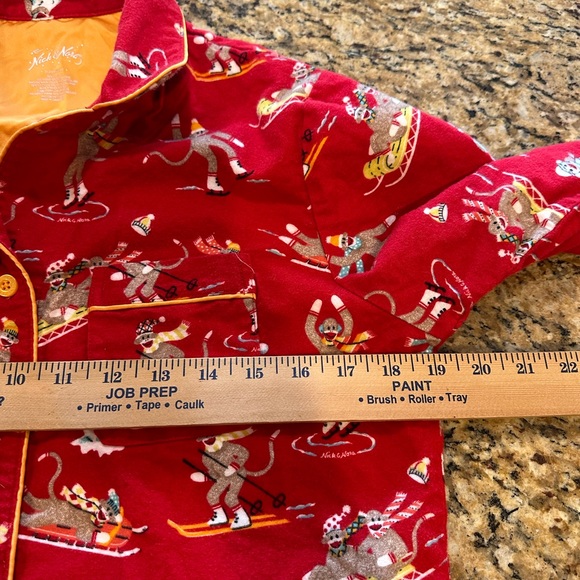 Nick & Nora Retro Sock Monkey Women’s flannel Pajamas size small - Picture 8 of 9